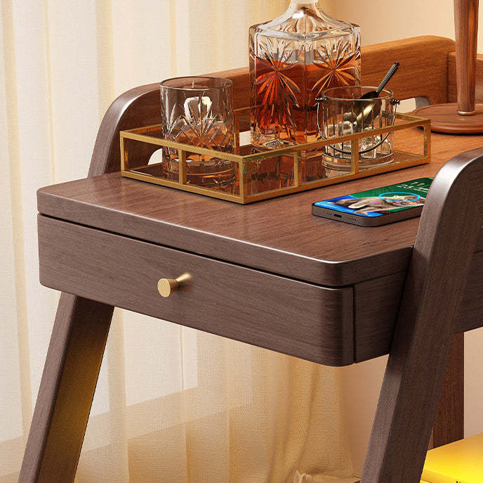 Minimalist Solid Wood 2-Tier Side Table