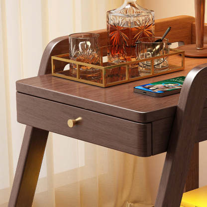 Minimalist Solid Wood 2-Tier Side Table