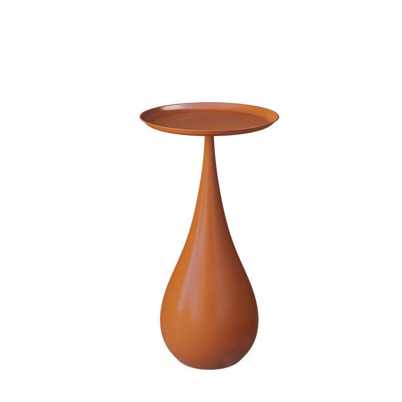 Modern Carbon Steel Waterdrop-Base Round Tray End Table