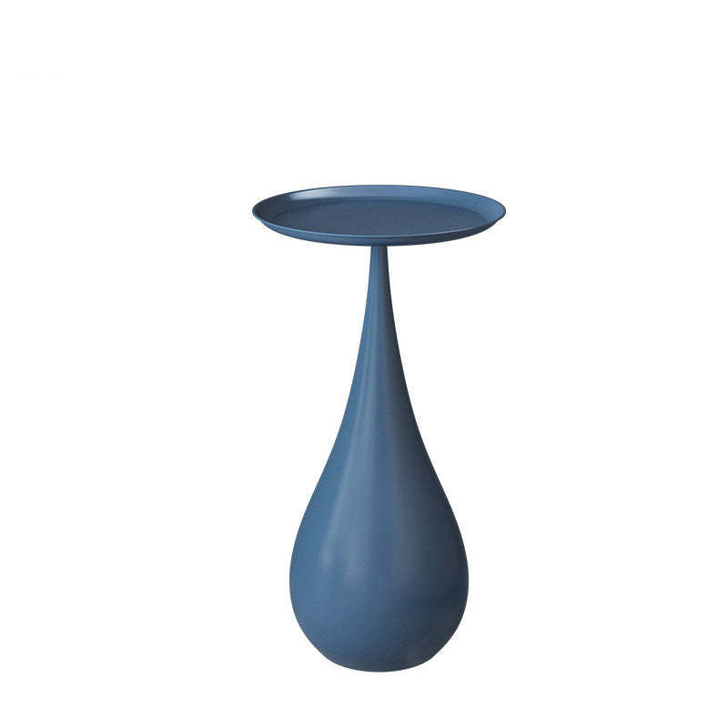 Modern Carbon Steel Waterdrop-Base Round Tray End Table