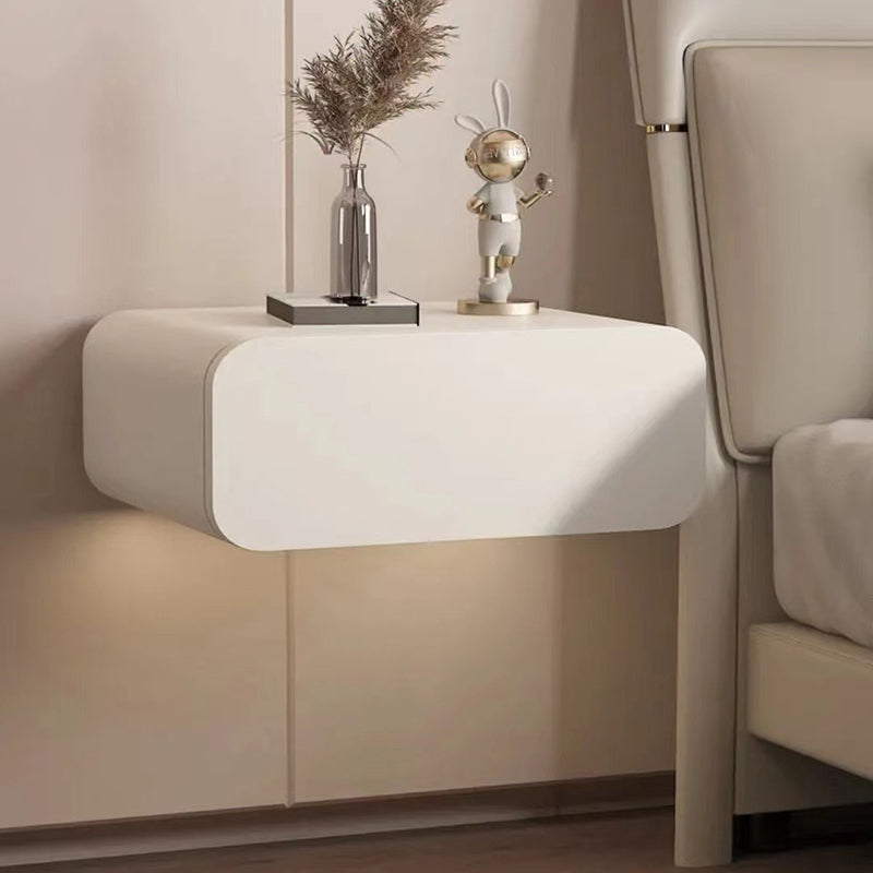 Minimalist Solid Wood 1-Drawer Nightstand — White