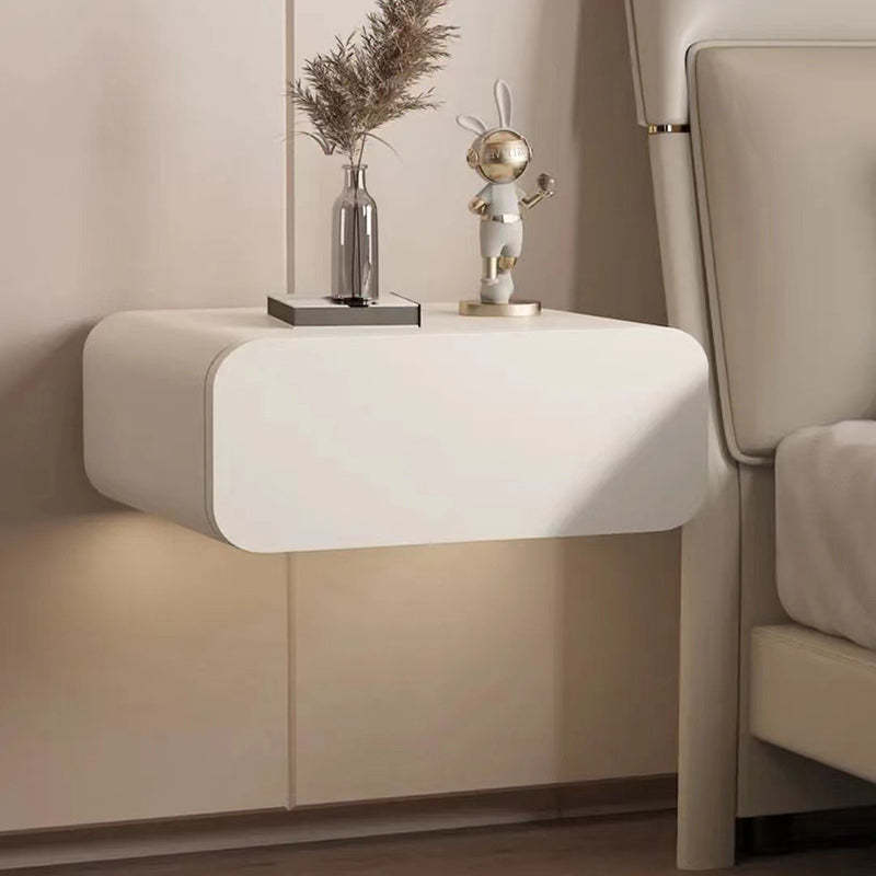 Minimalist Solid Wood 1-Drawer Nightstand — White