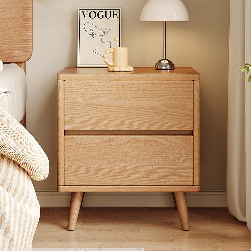 Minimalist Wood Nightstand 2/3-Drawer — 3 / Wood Color