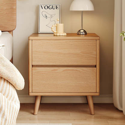 Minimalist Wood Nightstand 2/3-Drawer — 3 / Wood Color