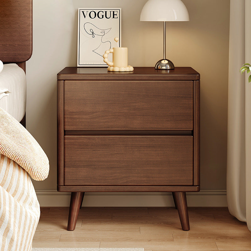 Minimalist Wood Nightstand 2/3-Drawer — 2 / Walnut