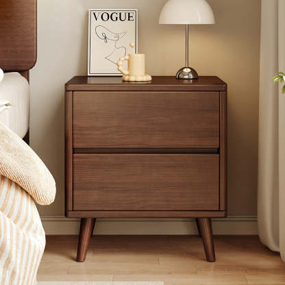 Minimalist Wood Nightstand 2/3-Drawer — 2 / Walnut