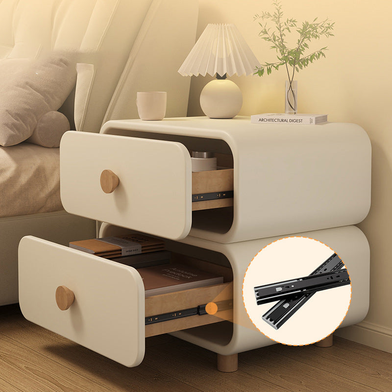 Minimalist Faux Leather Nightstand 2-Drawer