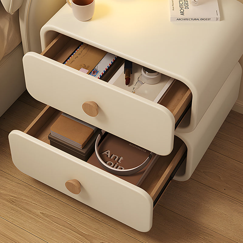 Minimalist Faux Leather Nightstand 2-Drawer
