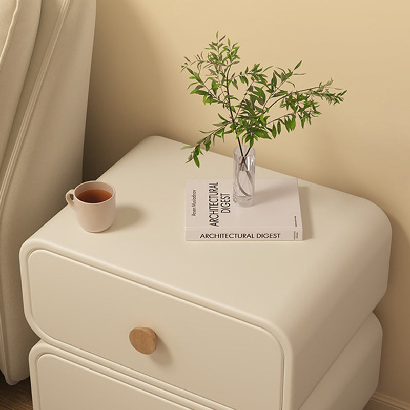 Minimalist Faux Leather Nightstand 2-Drawer