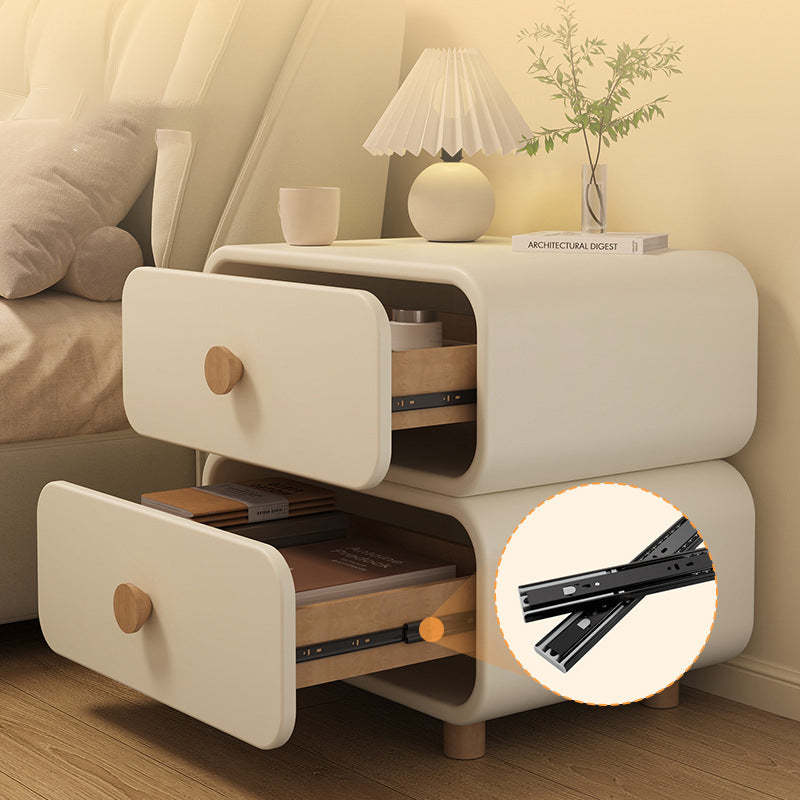 Minimalist Faux Leather Nightstand 2-Drawer