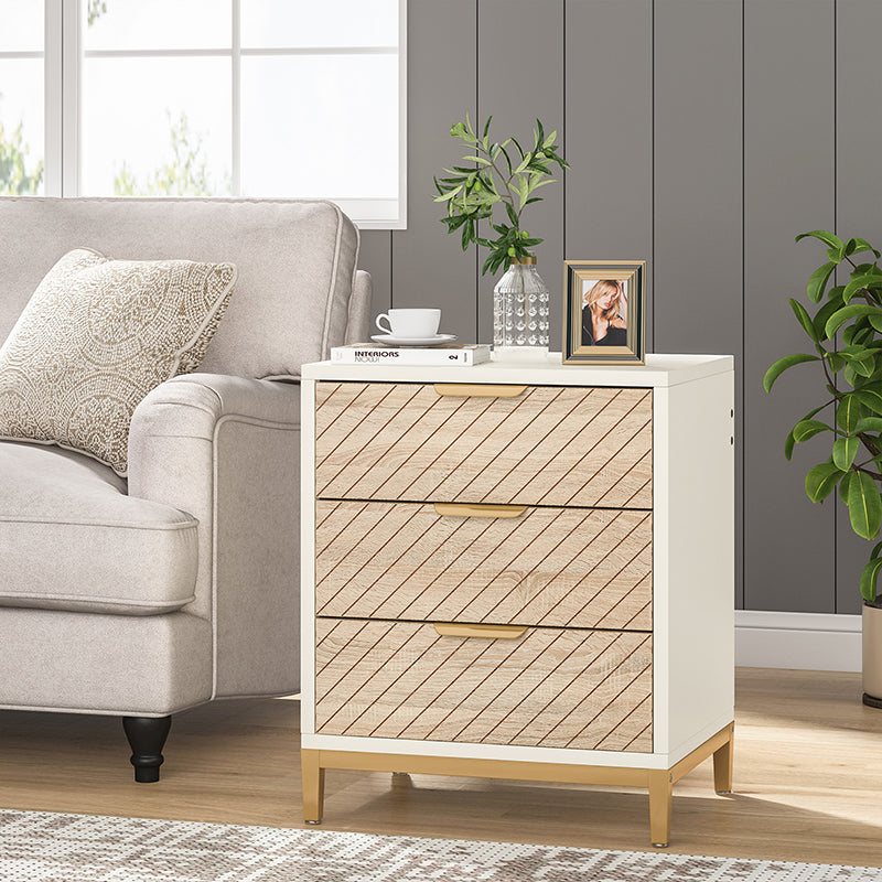 Minimalist Wood Nightstand 3-Drawer