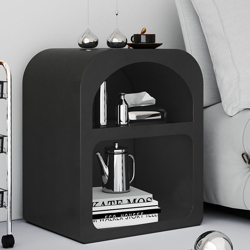 Minimalist Engineered Wood 2-Storage Rounded Nightstand