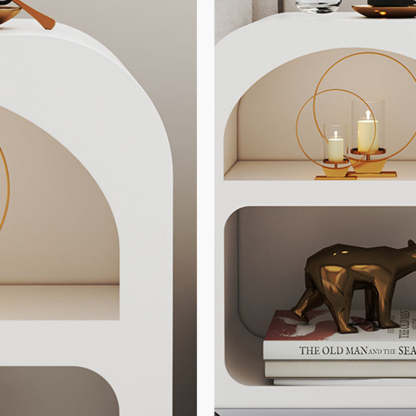 Minimalist Engineered Wood 2-Storage Rounded Nightstand