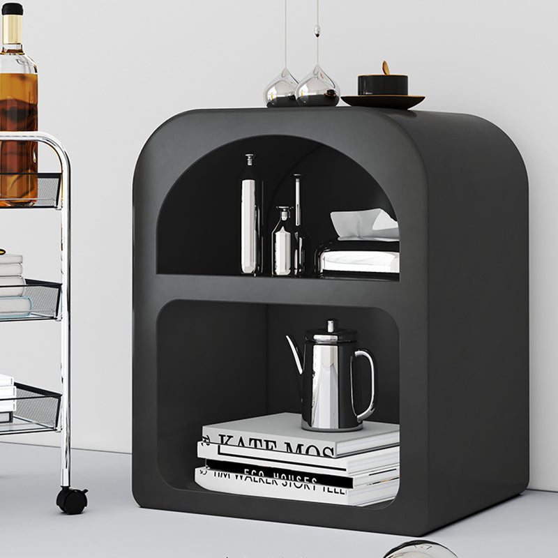 Minimalist Engineered Wood 2-Storage Rounded Nightstand
