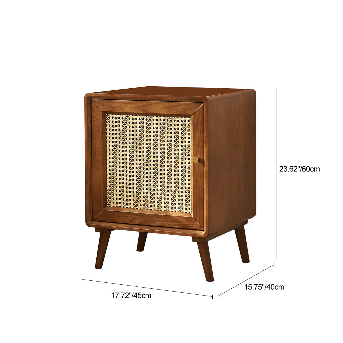 Mid-Century Wood 1-Storage Nightstand