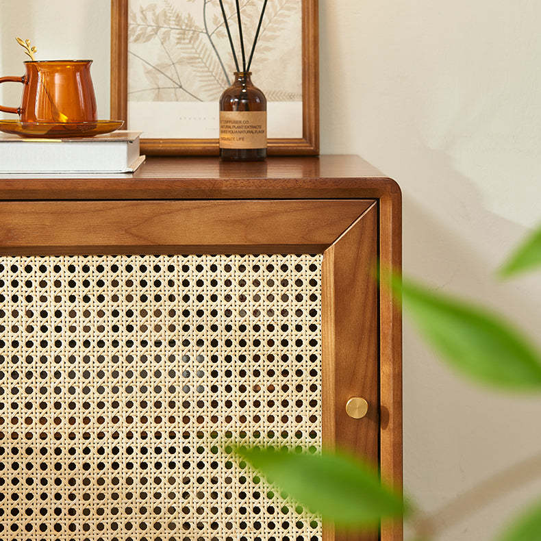 Mid-Century Wood 1-Storage Nightstand