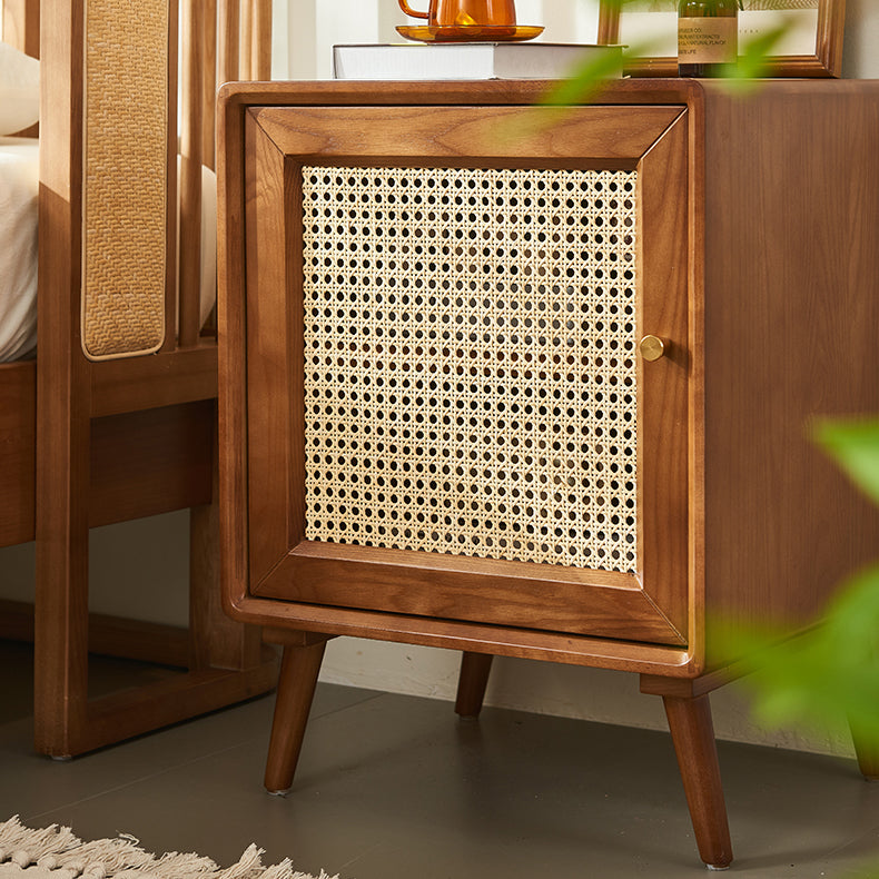 Mid-Century Wood 1-Storage Nightstand