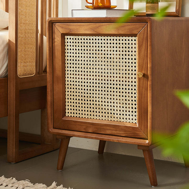 Mid-Century Wood 1-Storage Nightstand