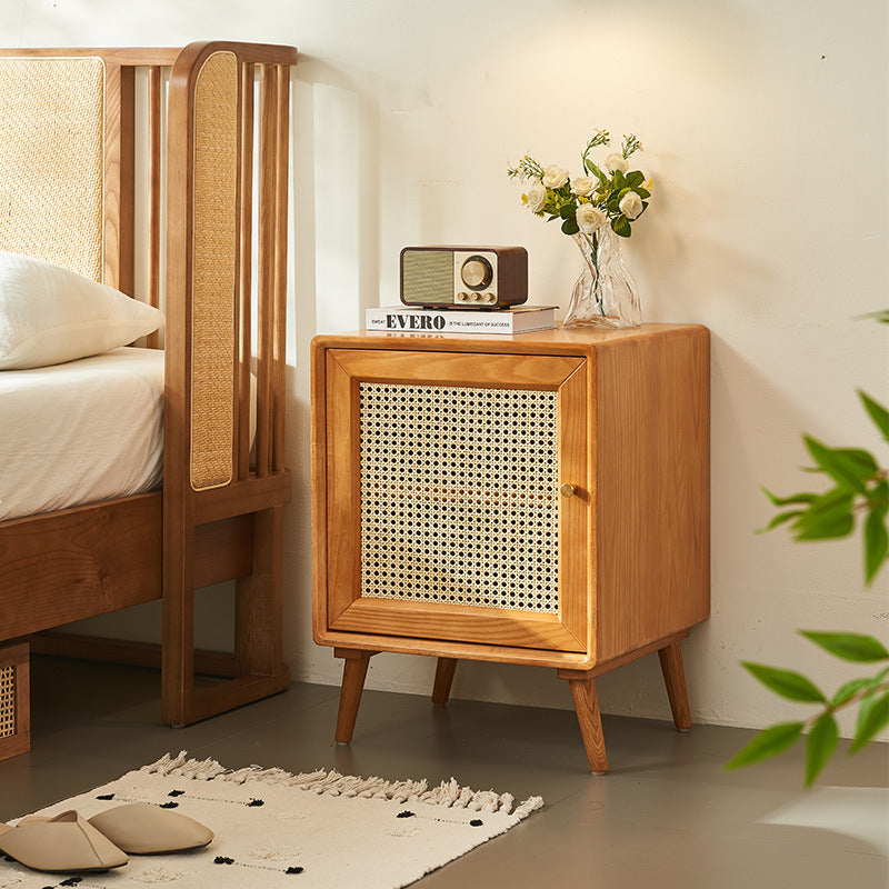 Mid-Century Wood 1-Storage Nightstand
