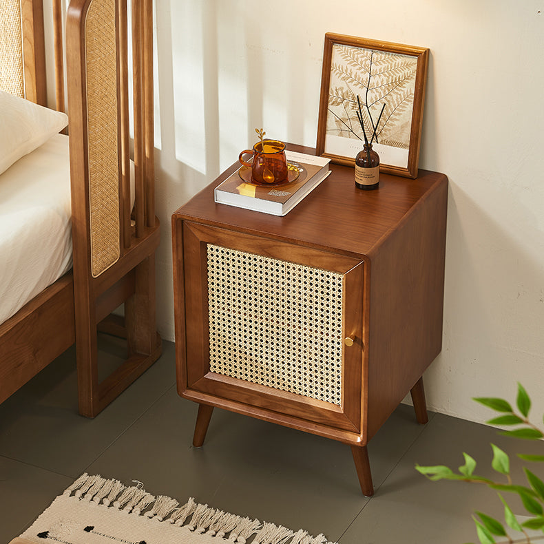 Mid-Century Wood 1-Storage Nightstand