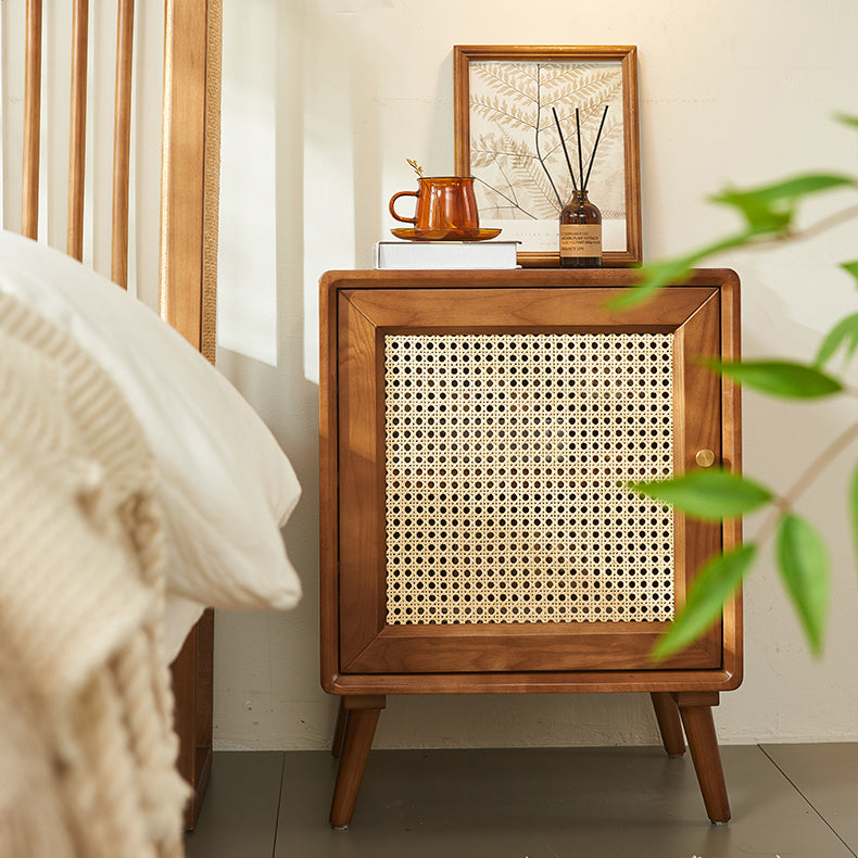 Mid-Century Wood 1-Storage Nightstand
