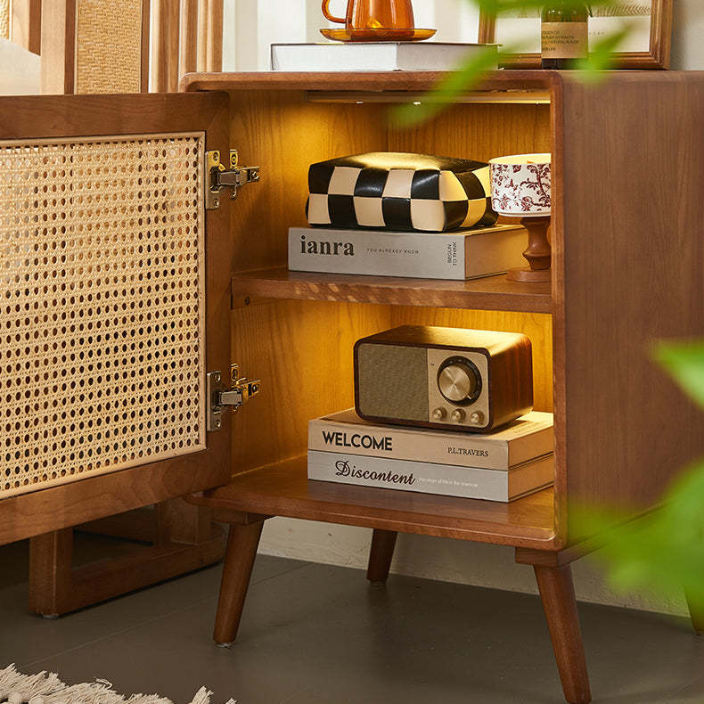 Mid-Century Wood 1-Storage Nightstand