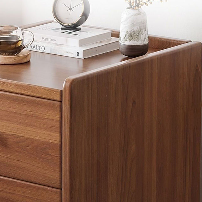 Minimalist Engineered Wood 2-Drawer 2-Tier Nightstand