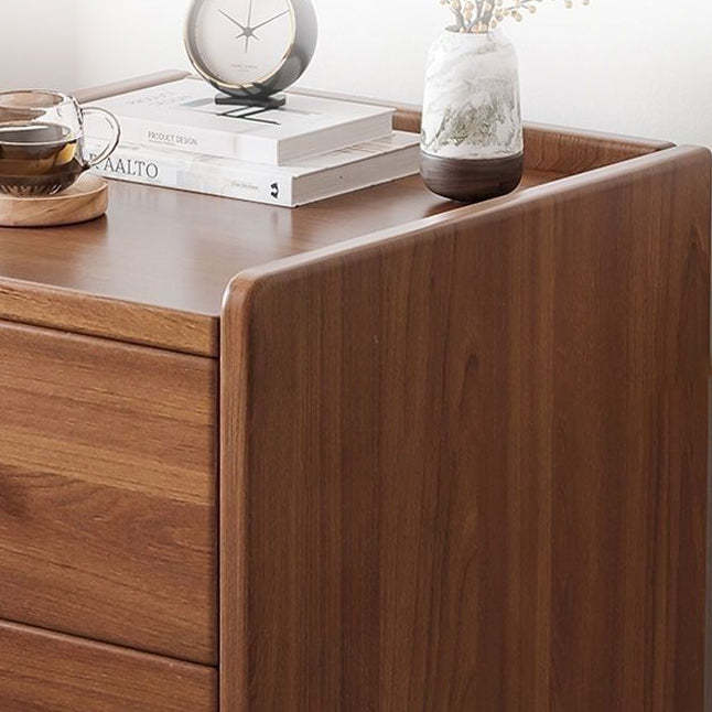 Minimalist Engineered Wood 2-Drawer 2-Tier Nightstand