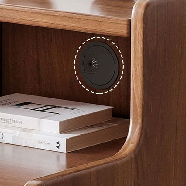 Minimalist Engineered Wood 2-Drawer 2-Tier Nightstand