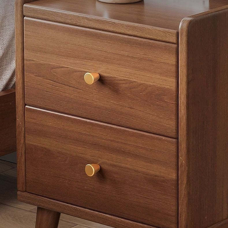 Minimalist Engineered Wood 2-Drawer 2-Tier Nightstand