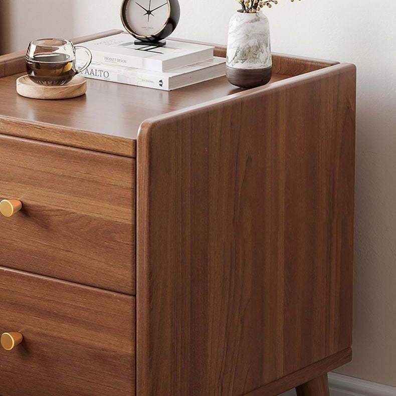 Minimalist Engineered Wood 2-Drawer 2-Tier Nightstand
