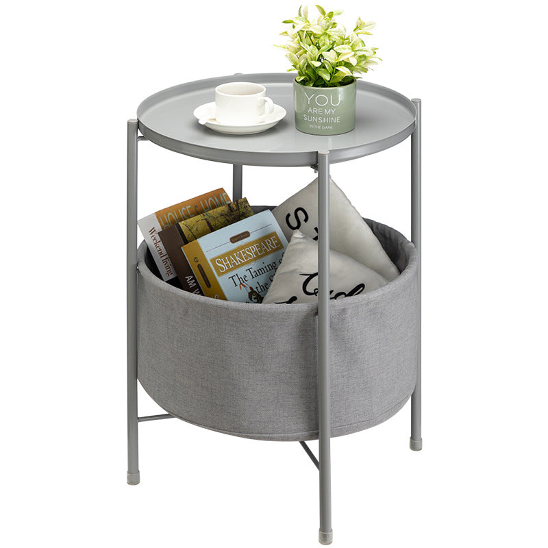 Minimalist Iron Round Coffee Table with Storage