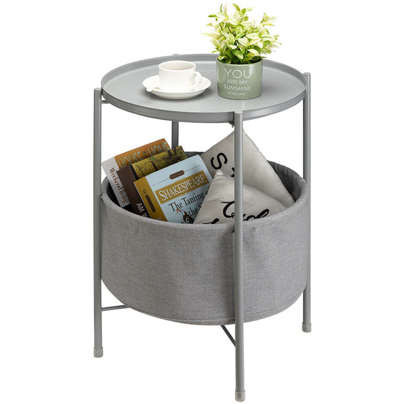 Minimalist Iron Round Coffee Table with Storage