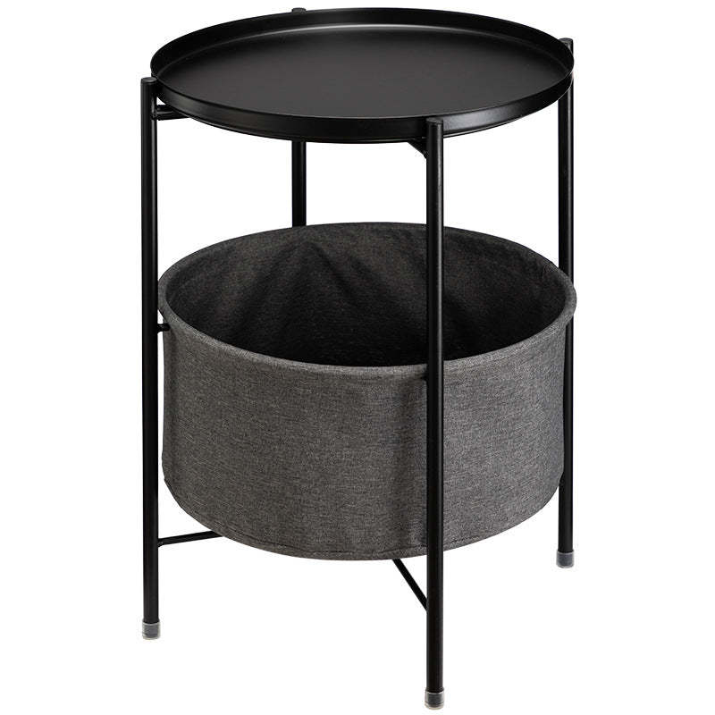 Minimalist Iron Round Coffee Table with Storage