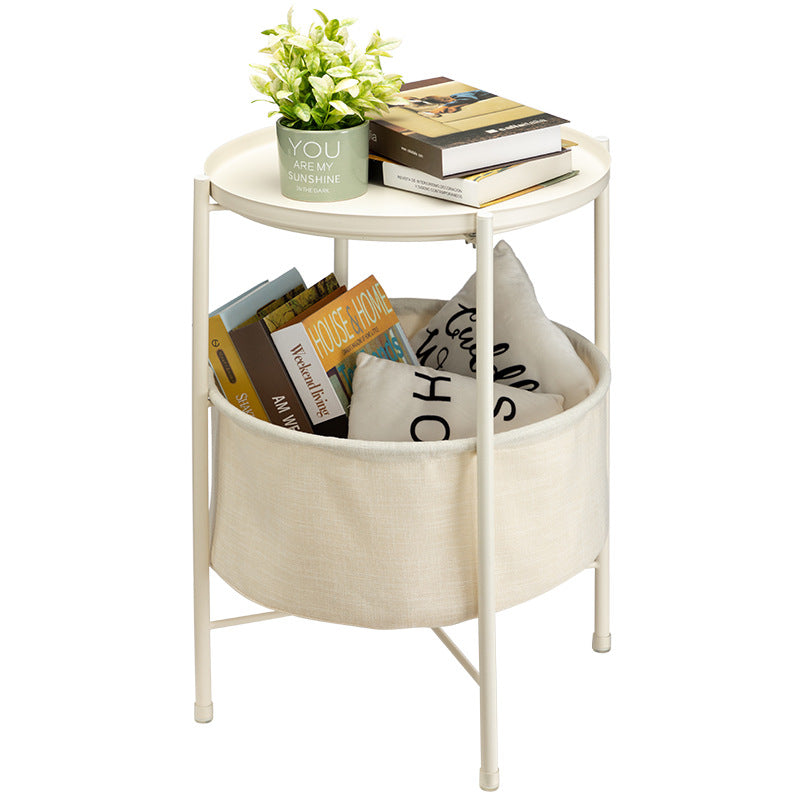 Minimalist Iron Round Coffee Table with Storage