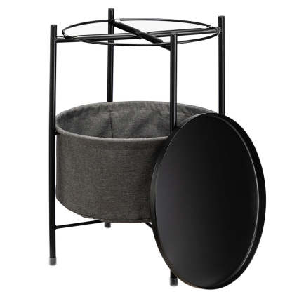 Minimalist Iron Round Coffee Table with Storage