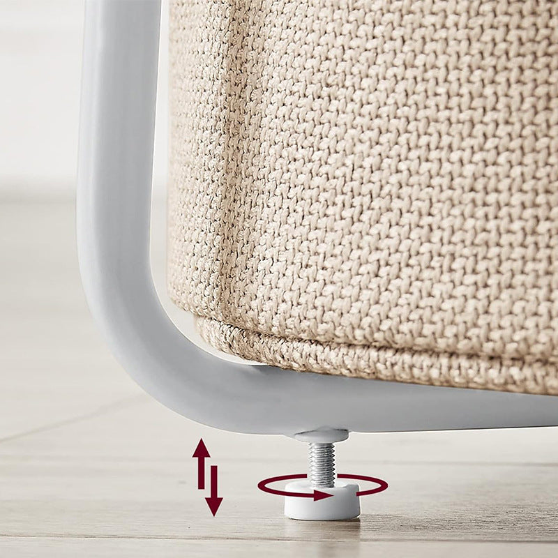 Minimalist Iron Wood Fabric Round Storage End Table