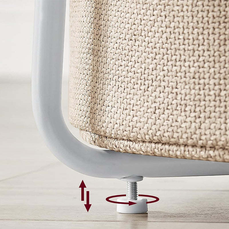 Minimalist Iron Wood Fabric Round Storage End Table