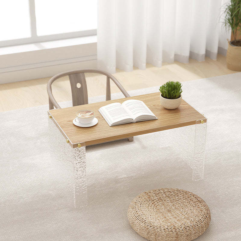 Minimalist Acrylic Coffee Table — Wood Color