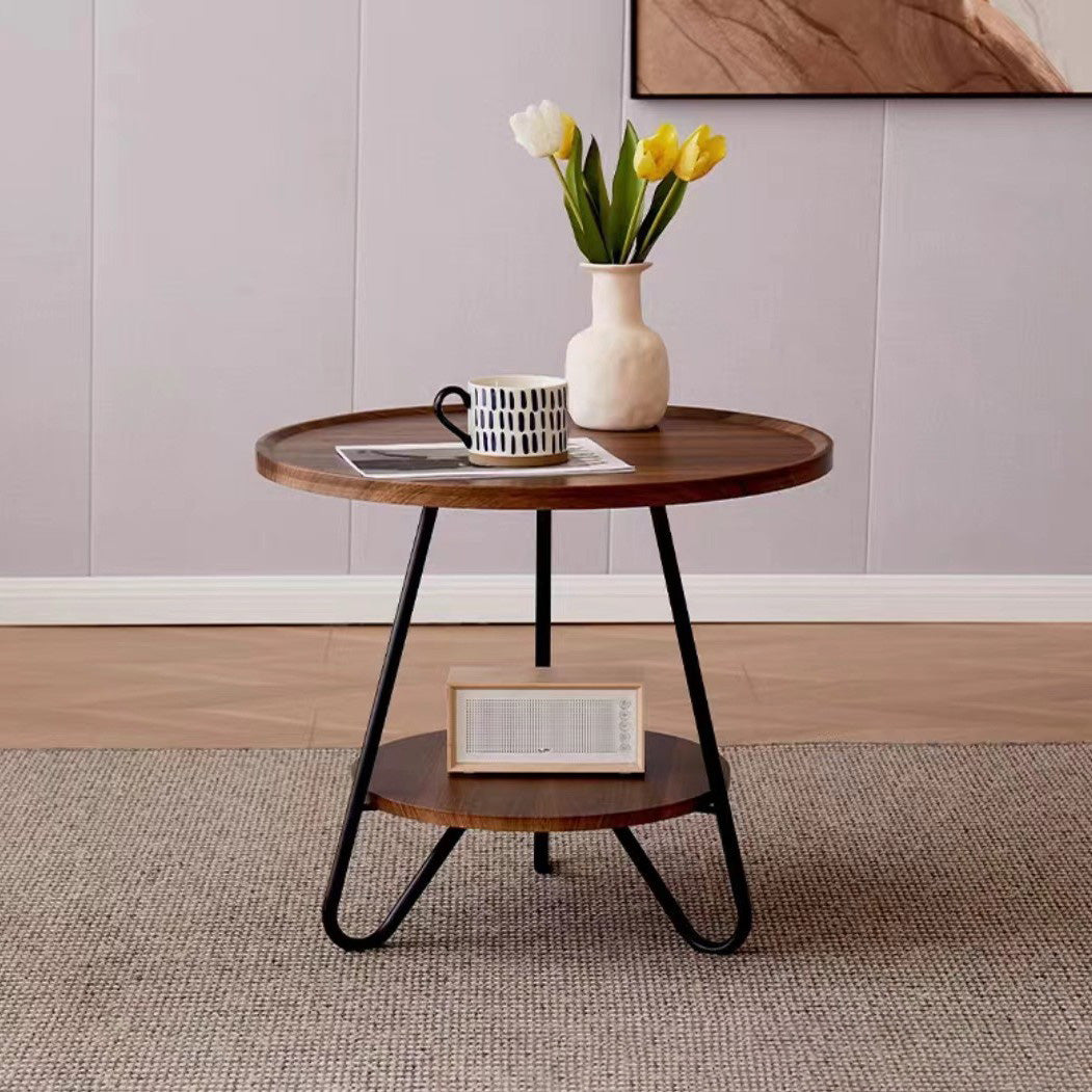 Minimalist Wood Nightstand - Walnut