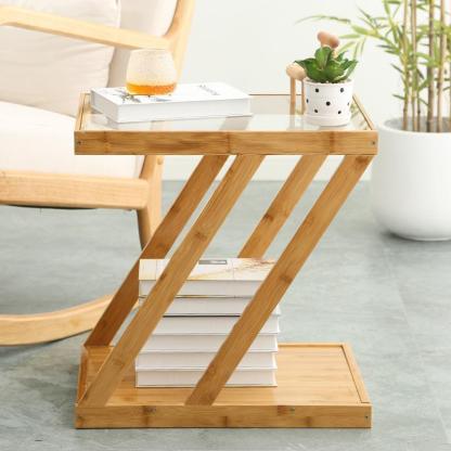 Minimalist Bamboo 2-Tier Shelf