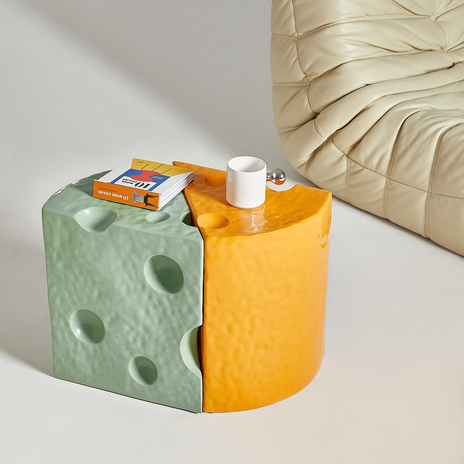 Contemporary Acrylic Plastic Cheese End Table