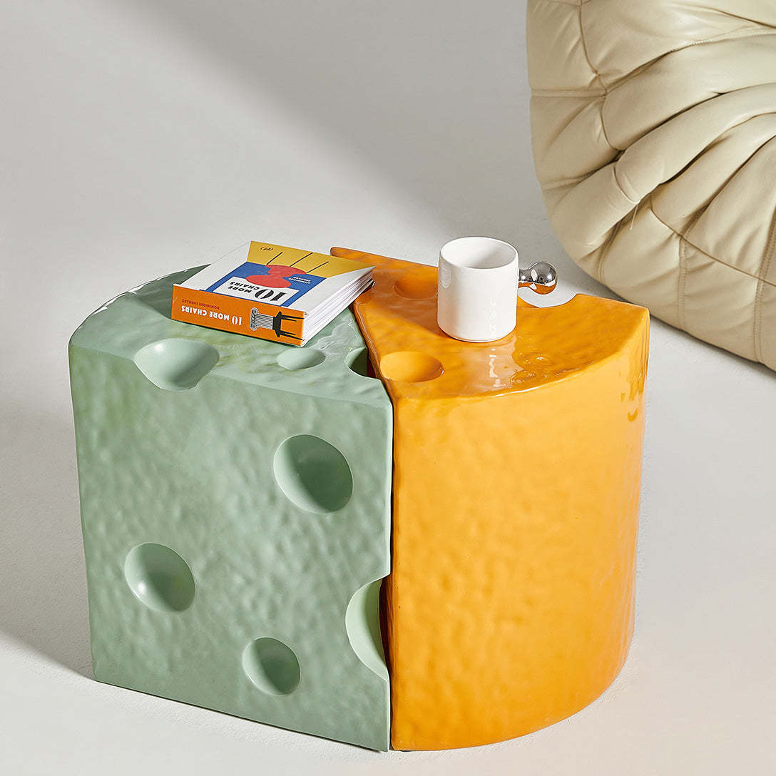 Contemporary Acrylic Plastic Cheese End Table