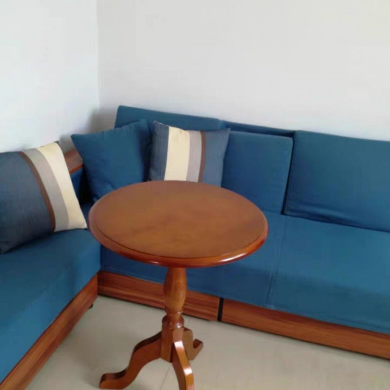European Wood Round Triangular-Base Coffee Table