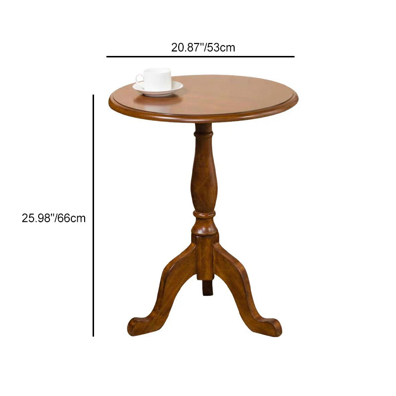 European Wood Round Triangular-Base Coffee Table