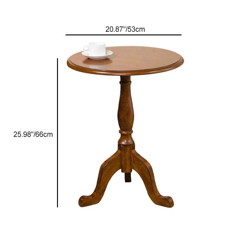 European Wood Round Triangular-Base Coffee Table