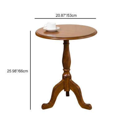 European Wood Round Triangular-Base Coffee Table