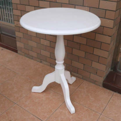 European Wood Round Triangular-Base Coffee Table