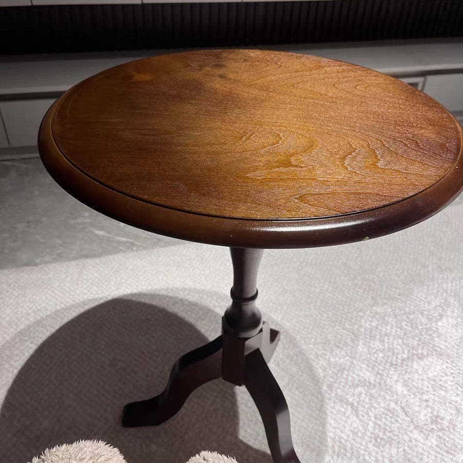European Wood Round Triangular-Base Coffee Table