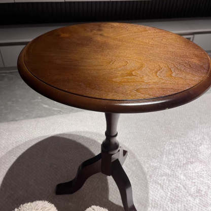 European Wood Round Triangular-Base Coffee Table